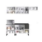 Cozinha Modulada Em Aço 5 Peças 11 Portas Sendo 2 De Vidro 2