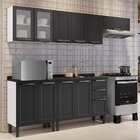 Cozinha Modulada Em Aço 5 Peças 11 Portas Sendo 2 De Vidro 2