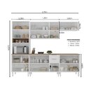 Cozinha Modulada Em Aço 5 Peças 14 Portas 2 Gavetas Paneleiro