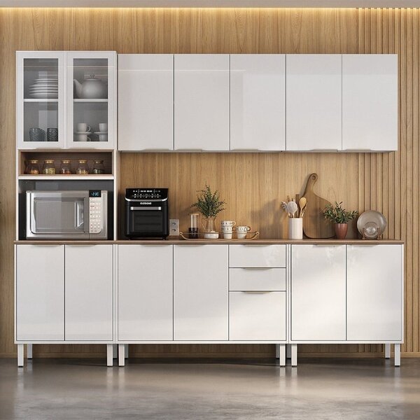 Cozinha Modulada Em Aço 5 Peças 14 Portas 2 Gavetas Paneleiro