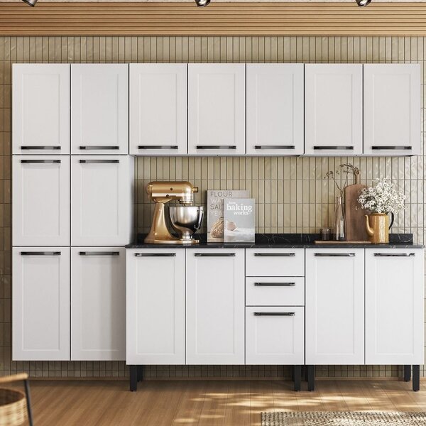 Cozinha Modulada Em Aço 5 Peças 16 Portas 2 Gavetas Florença