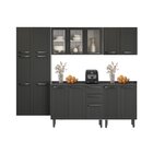 Cozinha Modulada Em Aço 5 Peças 16 Portas (sendo 3 De Vidro)