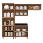 Cozinha Modulada Ester 4 Peças C/ Torre Carvalho/ Preto- M. A