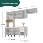 Cozinha Modulada Glória 5 Peças Com Aéreo 1200 3 Portas, Tamp