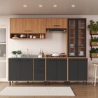 Cozinha Modulada Havana 05 Peças Com Cristaleira 11 Portas E