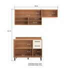 Cozinha Modulada Havana 3 Peças Com Tampo 5 Portas E 2 Gaveta