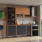 Cozinha Modulada Havana 3 Peças Com Tampo E Cristaleira 08 Po