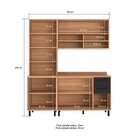 Cozinha Modulada Havana 3 Peças Com Tampo E Cristaleira 08 Po