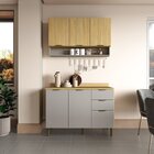 Cozinha Modulada Ibiza 02 Peças 100% Mdf - Com Tampo Louro Fr