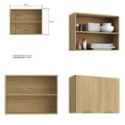 Cozinha Modulada Ibiza 04 Peças 100% Mdf - Sem Tampo Louro Fr