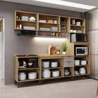 Cozinha Modulada Ibiza 5 Peças 100% Mdf - Com Tampo Louro Fre