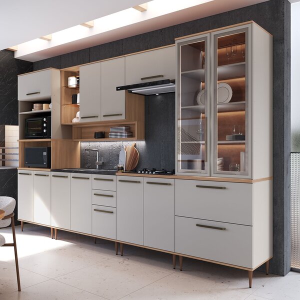 Cozinha Modulada Isabelle 7 Peças Com Torre Quente Para 2 For