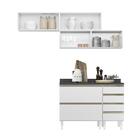 Cozinha Modulada Iza 6 Peças Com Aéreo Vidro - Nicioli