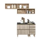Cozinha Modulada Iza 6 Peças Com Aéreo Vidro - Nicioli