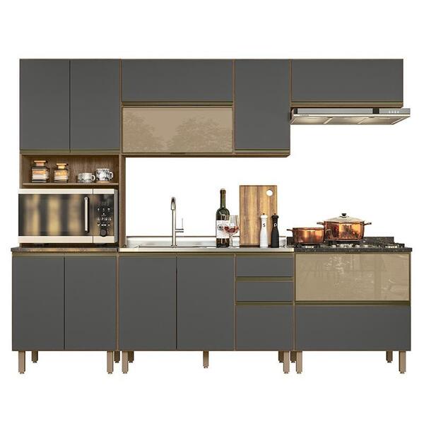 Cozinha Modulada Kali Premium 6 Peças Com Paneleiro Duplo - N