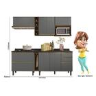 Cozinha Modulada Kali Premium 8 Peças Com Aéreo Micro-ondas -