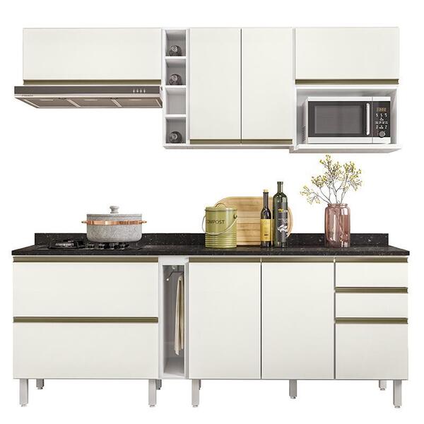 Cozinha Modulada Kali Premium 8 Peças Com Aéreo Micro-ondas -