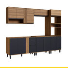 Cozinha Modulada Laura 263 Cm Balcão Pia Cooktop Armário Forn