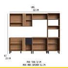 Cozinha Modulada Laura 263 Cm Balcão Pia Cooktop Armário Forn