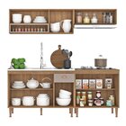 Cozinha Modulada Marti 06 Sem Tampo 4 Peças Mel/fendi