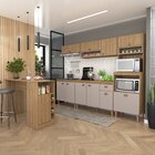 Cozinha Modulada Marti Com Tampo 7 Peças  Yescasa Mel/fendi
