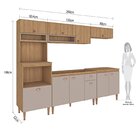 Cozinha Modulada Marti Sem Tampo 6 Peças  Yescasa Mel/fendi