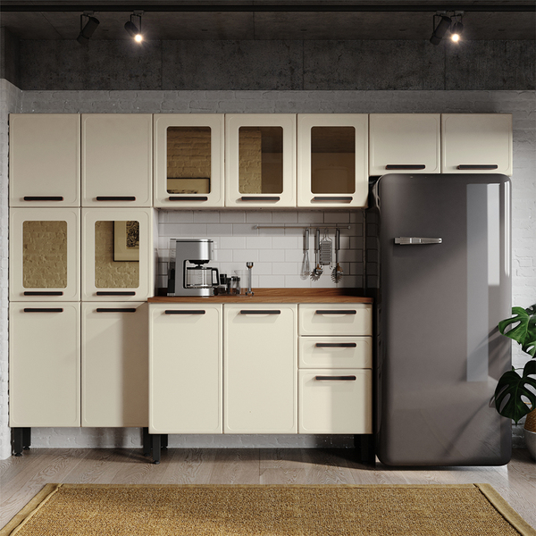 Cozinha Modulada Origens Em Aço E Vidro Sem Pia Areia Bertoli