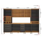 Cozinha Modulada Paneleiro Nicho Cristaleira Com Vidros Refle