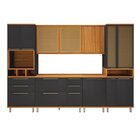 Cozinha Modulada Paneleiro Nicho Cristaleira Com Vidros Refle