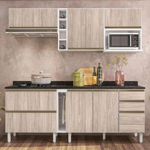 Cozinha Modulada Para Cooktop 08 Peças Em Mdf Kali Nicioli