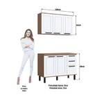 Cozinha Modulada Provençal 3 Peças Balcão 120cm Tampo E Armár