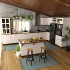 Cozinha Modulada Retrô Off White/ Nogueira