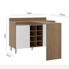 Cozinha Modulada Sabrina 05 Peças Com Ilha Bancada Branco A08