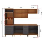 Cozinha Modulada Torre Quente Aéreo 2 Portas 120cm Com Vidros