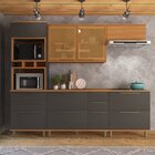 Cozinha Modulada Torre Quente Aéreo 2 Portas 120cm Com Vidros