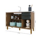 Cozinha Modulada Torre Quente Aéreo 2 Portas Ripado  5 Peças