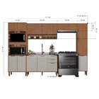 Cozinha Modulada Torre Quente Aéreo 2 Portas Ripado Balcão Pi