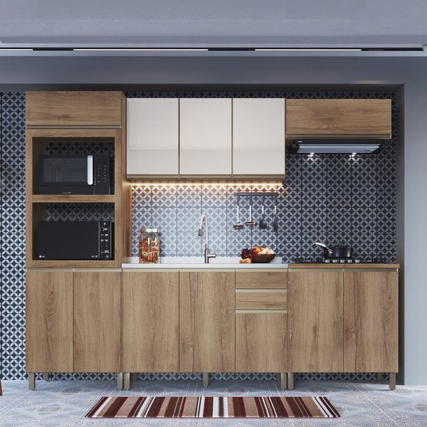 Cozinha Modulada Torre Quente Balcão Para Pia Sem Tampo 120cm