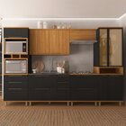 Cozinha Modulada Torre Quente Cristaleira 4 Portas E Vidros R