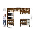 Cozinha Modulada Toscana 4 Peças Mdf Com Aéreo 1200 Porta De