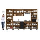 Cozinha Modulada Toscana 6 Peças Mdf Com Paneleiro E Cristale