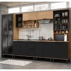 Cozinha Modulada Toscana 6 Peças Mdf Com Paneleiro E Cristale