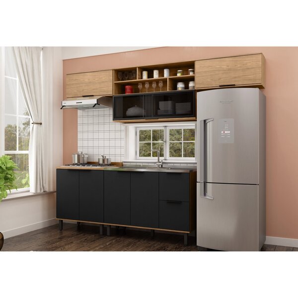 Cozinha Modulada Toscana Em Mdf 5 Peças Com Aereo 1200 Porta