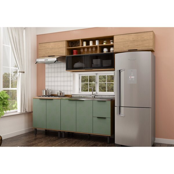 Cozinha Modulada Toscana Em Mdf 5 Peças Com Aereo 1200 Porta