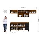 Cozinha Modulada Toscana Em Mdf 5 Peças Com Aéreo 1200 Porta