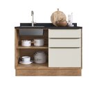 Cozinha Modulada Viena 2 Peças Com 1 Armário Aéreo Vidros Ref