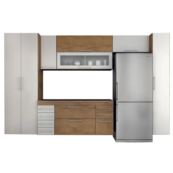 Cozinha Modulado Gelo 7 peças – Castanho/Branco
