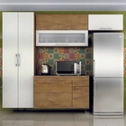 Cozinha Modulado Mármore 04 peças – Castanho/Branco