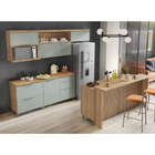 Cozinha Modular Marquesa Com 8 Peças Nature/verde Em Mdf Móve