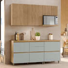 Cozinha Modular Rainha Com 4 Peças Nature/verde Em Mdf Móveis